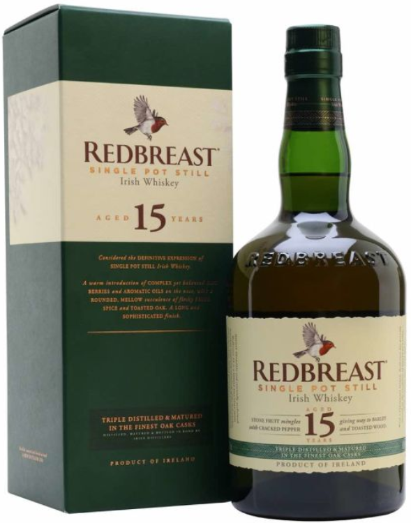 Redbreast 15 Year Single Pot Still Irish Whiskey - BestBevLiquor